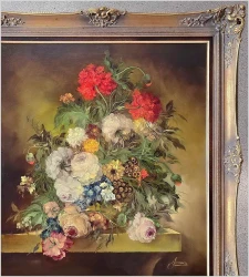 Obrazy Doris! Pałacowe Kwiaty w stylu flamandzkim - Heinrich Garossa *1902 (100cm x 90cm)