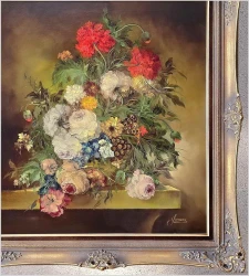 Obrazy Doris! Pałacowe Kwiaty w stylu flamandzkim - Heinrich Garossa *1902 (100cm x 90cm)