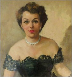 POLECAMY PIĘKNY PAŁACOWY PORTRET OLEJNY DAMY - FRANCJA *1930