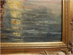 MORZE ŚRÓDZIEMNE, ŁODZIE Z WIDOKIEM NA WENECJĘ - HEINZ NEHREN *1919