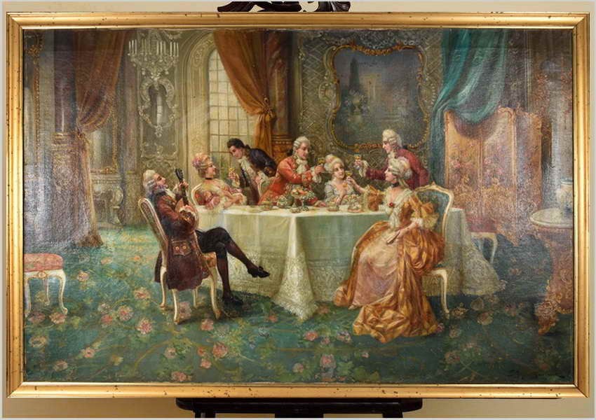 Stare Malarstwo Rokoko! Muzyka Śpiew i Wino - Stephan Sedláček (1868-1936 Wien)