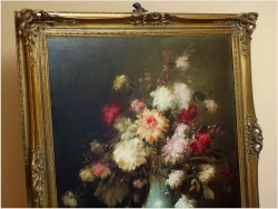 Pałacowe malarstwo, kwiaty w wazonie - Kömpöczy Balogh Endre (Hungary,1911-1977)  120cm x 100cm