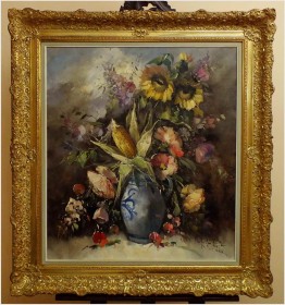 POLECAMY KWIATY W PAŁACOWEJ RAMIE - OTMAR LEDERER (MUNCHEN *1926)