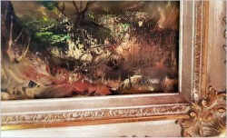 Panoramiczny obraz! Bażanty Przy Rozlewisku - (Riedrich, Niemcy XXw.)