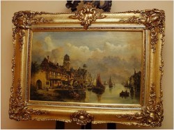 HOLLÄNDISCHE HAFENSTADT - HENRI CARNIER, Karl Kaufmann (Österreich, 1843–1901/05)