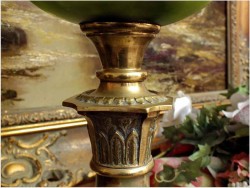 PIĘKNA SYGNOWANA LAMPA NAFTOWA Z ONYX - MATADOR 15"