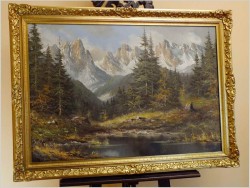 PIĘKNY ALPEJSKI KRAJOBRAZ - FRITZ ZSCHIESCHE (1926-2012)