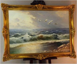 POLECAMY DO HOTELU LUB SALONU! WIDOK NA MORZE PÓŁNOCNE (NORDSEE) - GUSTAW WEISS/GUWE (ROZMIAR XXL 140cmx100cm)