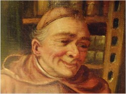 MALARSTWO RODZAJOWE! GEMÜTLICHE RUNDE - (Claüs BERNER XIX/XXw.) München