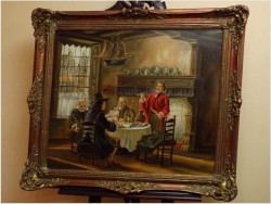 MALARSTWO RODZAJOWE - CURT AUGUST LANDWERH (Hereford 1920 - 1988)