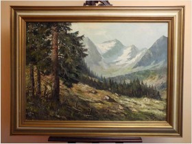 KRAJOBRAZ ALPEJSKI - LUDWIG GREENIER (1874 Lenzburg - 1951 Düsseldorf)