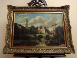 POLECAMY! WIDOK NA KANAŁ W AMSTERDAMIE - W.J. BURKSEN XXw.