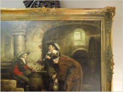 Duże malarstwo! Próba wina - prof. Willi Depré (1922-1995) Pieczęć lakowa!