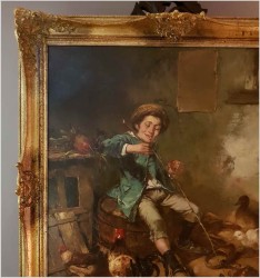 Chłopiec, Kury i Kaczki- Dickmeis Gerhard (Heinsberg 1918 - 1978 Jülich) 