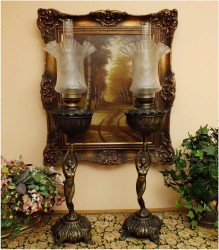 POLECAMY KOMPLET LAMP NAFTOWYCH Z BRĄZU - CENA ZA 2 SZT.