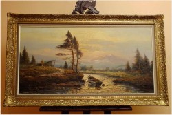 POLECAMY MALARSTWO PANORAMICZNE ! ZACHÓD SŁOŃCA - oryg CAROL SPREE 1907r.