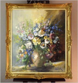 ZOBACZ! WYJĄTKOWA SALONOWA MARTWA NATURA - BUKIET WIOSENNYCH KWIATÓW, NIEMCY XXw.