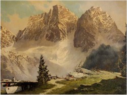 REALISTYCZNY KRAJOBRAZ ALPEJSKI - J.E.LEMKE *1916r. (80x60)