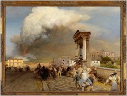 POLECAMY MALARSTWO AUKCYJNE! WYBUCH WEZUWIUSZA – syg. Oswald ACHENBACH *1890