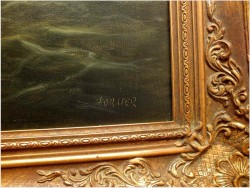 POLECAMY!  - DUŻYCH ROZMIARÓW PIĘKNY OBRAZ MARYNISTYCZNY XXw. (119cm x 89cm)