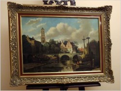 POLECAMY! WIDOK NA KANAŁ W AMSTERDAMIE - W.J. BURKSEN XXw.