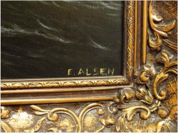 PIĘKNA MARINA! ŻAGLOWIEC NA PEŁNYM MORZU - ERNST ALSEN (1920 - 1989)