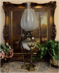 ANTYK! LAMPA NAFTOWA - Empire 1860 r.