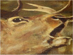 MALARSTWO AUKCYJNE! JELEŃ NA RYKOWISKU - Georg Majewicz (1897 - 1965 | Niemcy)