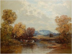 PEJZAŻ Z KROWAMI, RANDOLF WEHN 1911r.- CERTYFIKAT!