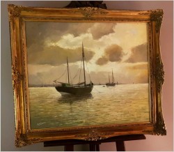 Marynistyka! Łodzie Żaglowe na Redzie Büsum  - E.R. Schürmann *1898