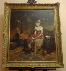 MALARSTWO OLEJNE! - SCENA RODZAJOWA! DICKMEIS GERHARD (1918-1978r.)