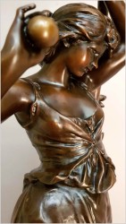 STARA FIGURA Z PRAWDZIWEGO BRĄZU 28KG - HIPPOLYTE MOREAU (1832-1927) ORYGINAŁ XIXw!