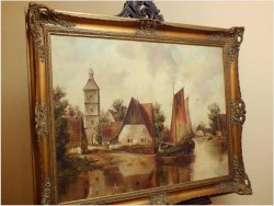 POLECAMY! PERFEKCYJNY KRAJOBRAZ, MARINA - MALARSTWO NIEMIECKIE, MESSNER XXw.