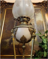 ANTYK! LAMPA NAFTOWA - Empire 1860 r.