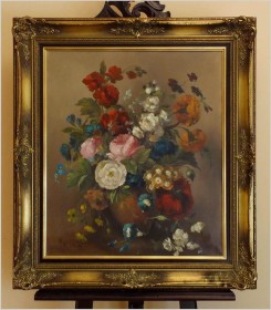 PIĘKNE PAŁACOWE KWIATY! MARTWA NATURA - MEDINA LOUISA (ur. 1911 Padwa)