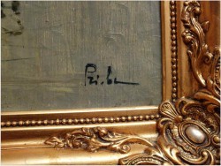 ŁODZIE PRZY BRZEGU - Rudolf PRIEBE (Kiew 1889-1964 Hamburg)