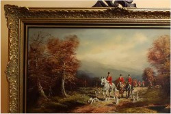 MALARSTWO PANORAMICZNE  "WYJAZD NA POLOWANIE" - Hermann WIESENHÖFER *1929