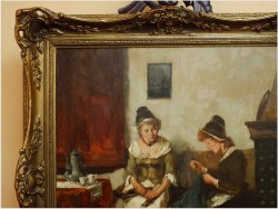 MALARSTWO AUKCYJNE! - SCENA RODZAJOWA! DICKMEIS GERHARD (1918-1978r.)