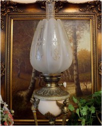 ANTYK! LAMPA NAFTOWA - Empire 1860 r.