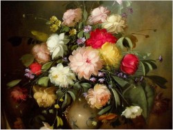 MEGA RARYTAS! BUKIET FLAMANDZKICH KWIATÓW - GERHARD MERFORT *1927