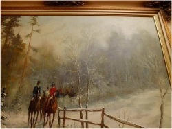 MEGA RARYTAS! JAZDA KONNA ZIMĄ - W.v.Kamp (122cm x 92cm)