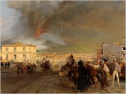 POLECAMY MALARSTWO AUKCYJNE! WYBUCH WEZUWIUSZA – syg. Oswald ACHENBACH *1890