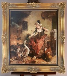 GOSPOSIA Z GĘSIAMI - DICKMEIS GERHARD (HEINSBERG 1918 - 1978 JÜLICH)