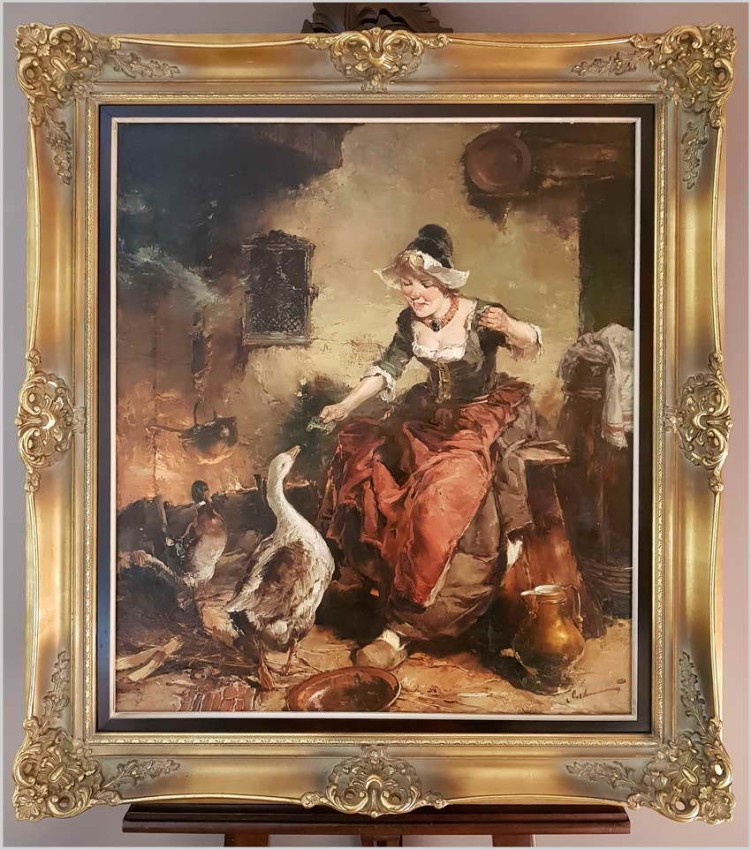 GOSPOSIA Z GĘSIAMI - DICKMEIS GERHARD (HEINSBERG 1918 - 1978 JÜLICH)