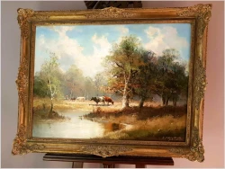 Pejzaż z Krowami ~ Helmut Stadelhofer (1914- 1979)