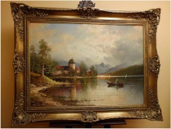 MALARSTWO DO SALONU! WIDOK NA FRAUENINSEL - GUSTAW WEISS/GUWE (125cmx95cm)