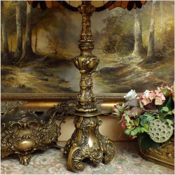 MOSIĘŻNA  BAROKOWA DUŻA SALONOWA LAMPA TIFFANY!