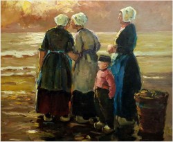 OCZEKIWANIE NA BRZEGU MORZA - Harry Haerendel (1896 - 1991)