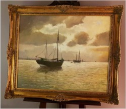 Marynistyka! Łodzie Żaglowe na Redzie Büsum  - E.R. Schürmann *1898