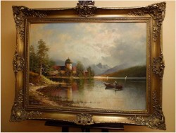 MALARSTWO DO SALONU! WIDOK NA FRAUENINSEL - GUSTAW WEISS/GUWE (125cmx95cm)